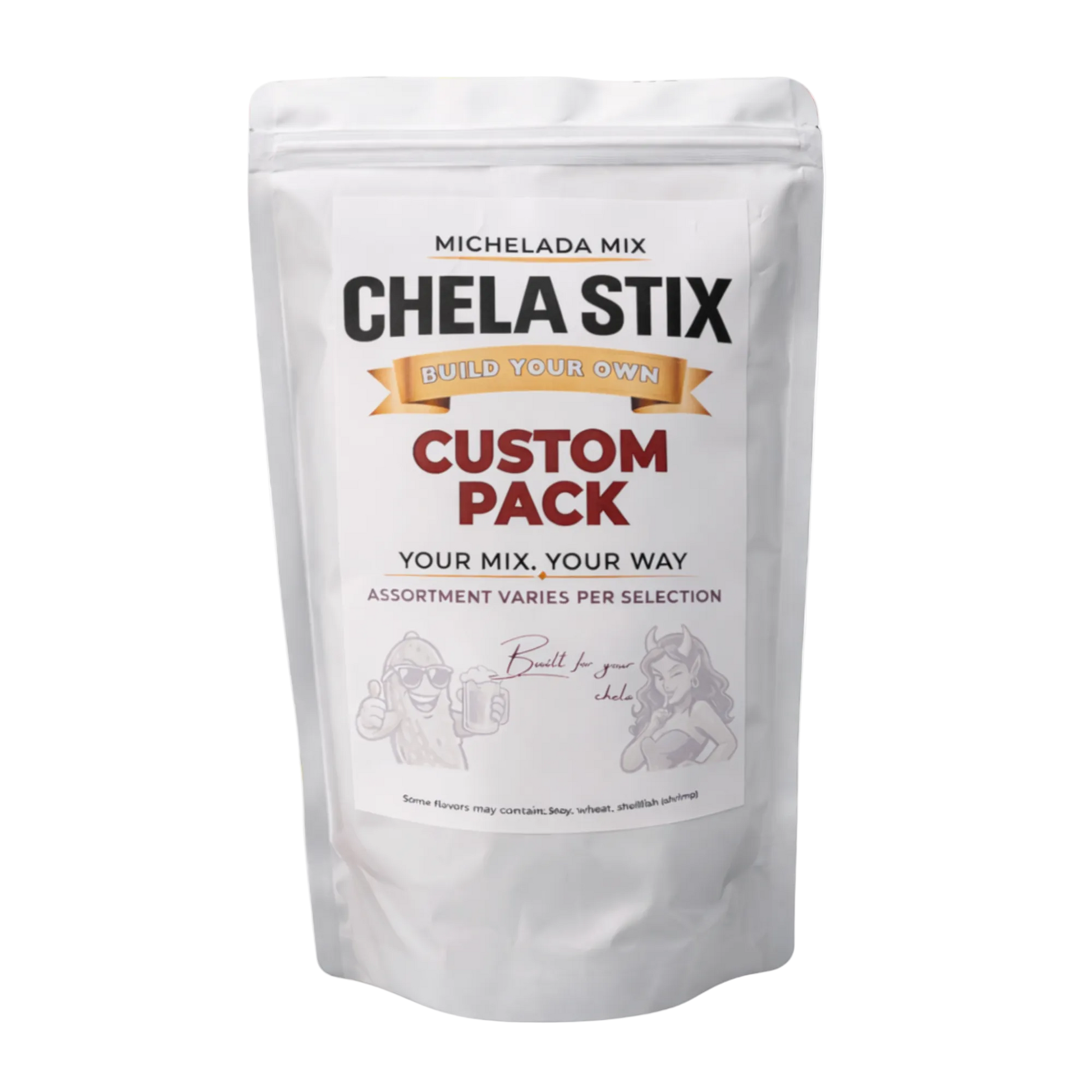 Chela Stix Michelada Mix Custom Pack Packaging
